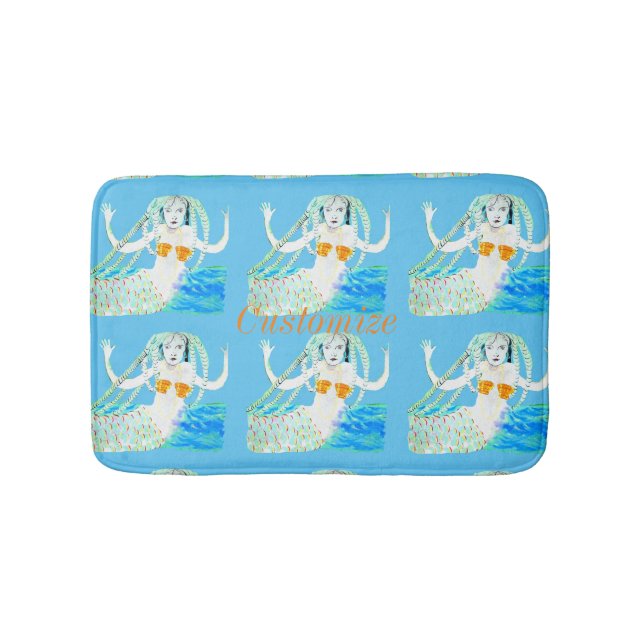 Mermaid with Dreadlocks Thunder_Cove Bath Mat (Front)