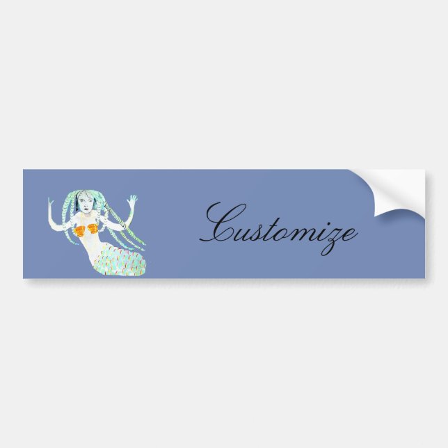 Mermaid with Dreadlocks Thunder_Cove Bumper Sticker (Front)