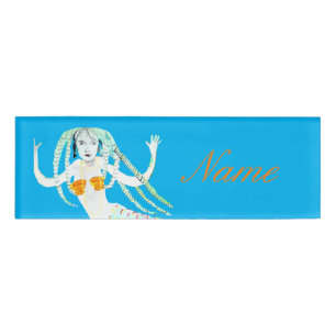 Mermaid with Dreadlocks Thunder_Cove Name Tag
