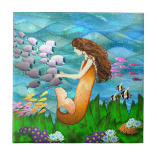 Mermaid with Fish Tile
