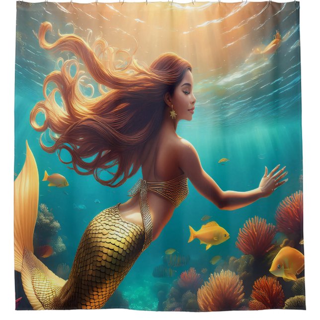 Mermaid with Flowing Hair (Front)