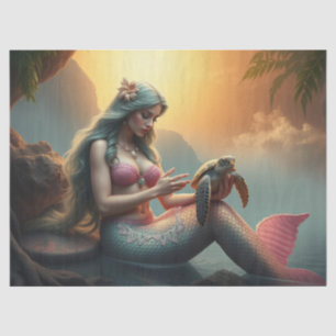 Mermaid with her pet Sea Turtle Tissue Paper