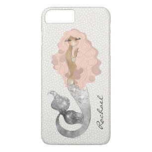 Mermaid With Pink Hair and Your Monogram iPhone 8 Plus/7 Plus Case