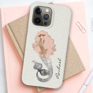 Mermaid With Pink Hair and Your Name Case-Mate iPhone 14 Pro Max Case
