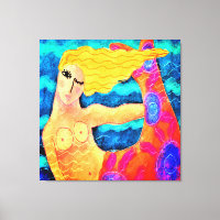 Mermaid With Red Tail Abstract Digital Painting