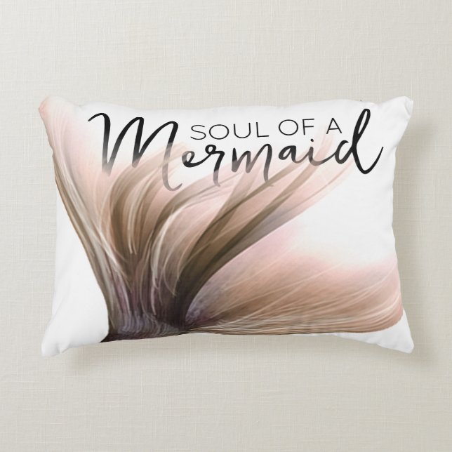 #MermaidLife Soul of a Mermaid | Tail Quote Accent Pillow (Front)