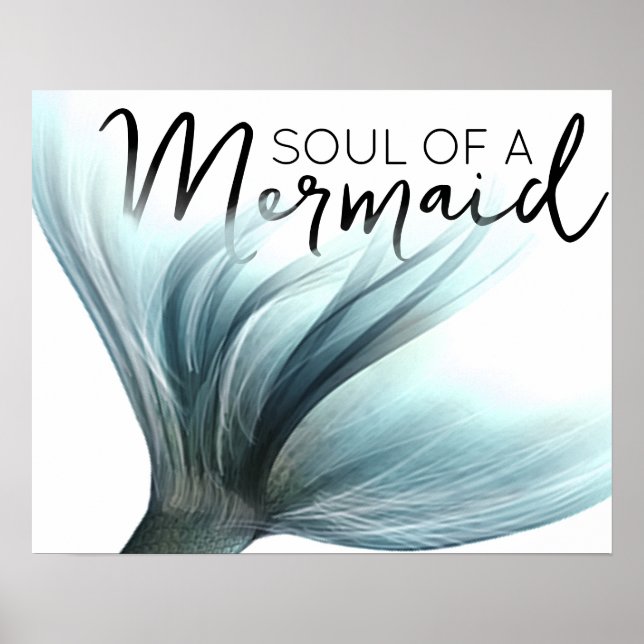 #MermaidLife Soul of a Mermaid | Tail Quote Poster (Front)