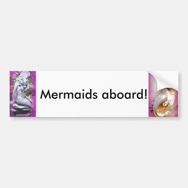 mermaids aboard bumper sticker (Front)