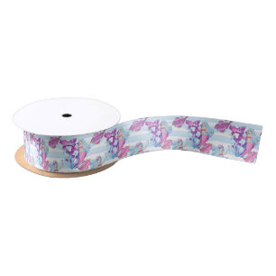 Mermaids and coral pattern party ribbon satin ribbon