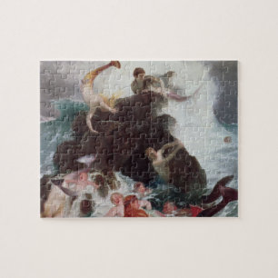 Mermaids at Play, 1886 (oil on canvas) Jigsaw Puzzle