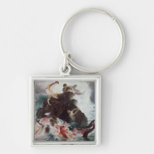 Mermaids at Play, 1886 (oil on canvas) Keychain