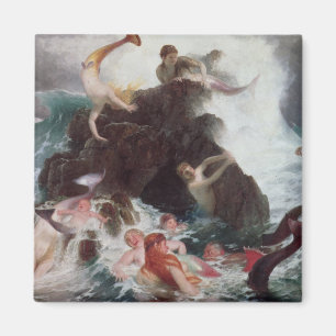 Mermaids at Play, 1886 (oil on canvas) Magnet