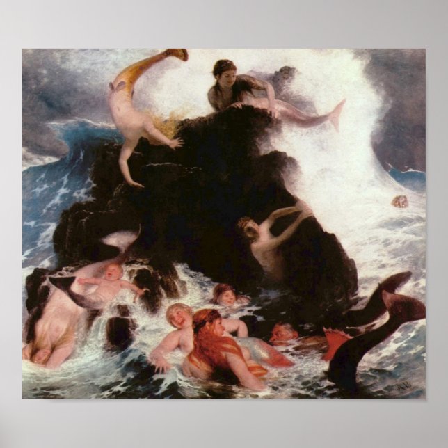 Mermaids At Play Poster (Front)