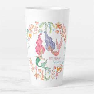 Mermaids Best Friends Forever BFF Personalized Latte Mug