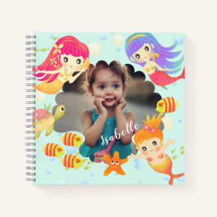 Mermaids Blue Photo Notebook