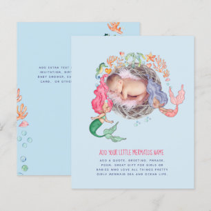 Mermaids BUDGET PHOTO Invite Announcement