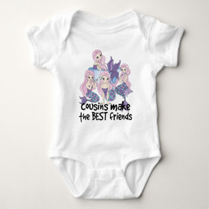 mermaids cousins make the best friends baby bodysuit