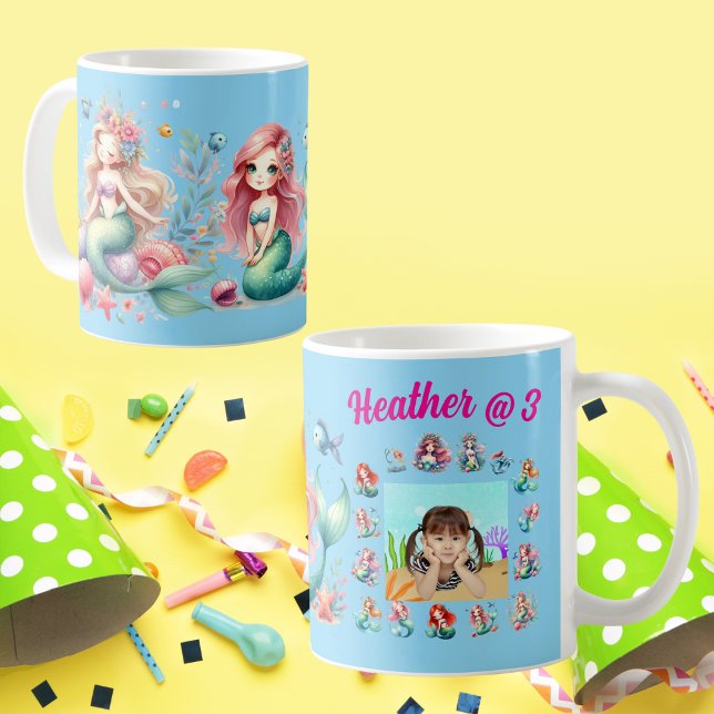 Mermaids Custom Photo Mug Kids Birthday Favour  (Creator Uploaded)