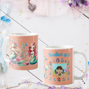 Mermaids Custom Photo Mug Kids Birthday Favour