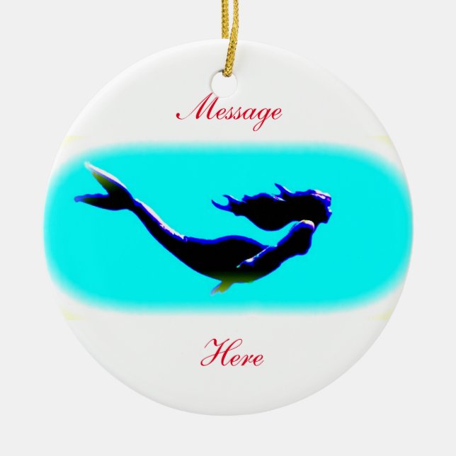 mermaids customized ceramic ornament (Front)