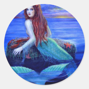 Mermaid's Dinner Classic Round Sticker