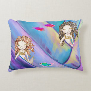 Mermaids, Fish & Pocket Reef Accent Pillow