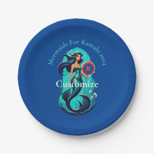Mermaids For Kamala 2024 Thunder_Cove Paper Plate