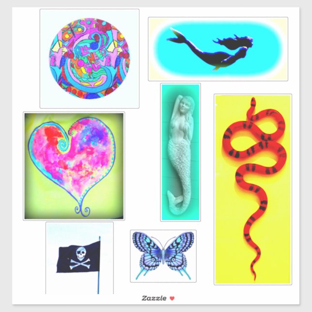 mermaids, heat,snake, love butterfly (Sheet)