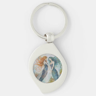 Mermaids in Watercolor Keychain