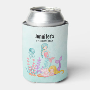Mermaids & Jellyfish Under the Sea Birthday Can Cooler