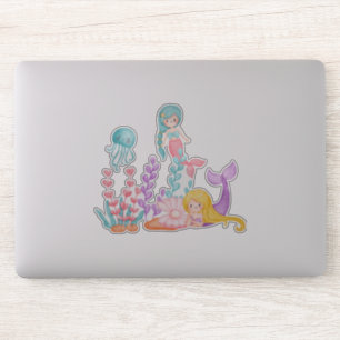 Mermaids & Jellyfish Under the Sea Watercolor