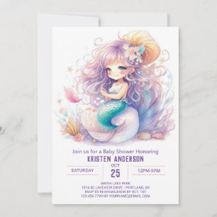 Mermaid's Lullaby Baby Shower Invitation