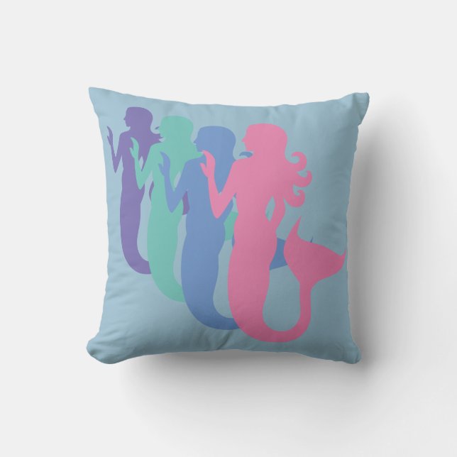 Mermaids Mermaid Ocean Creatures Personalize Throw Pillow (Front)