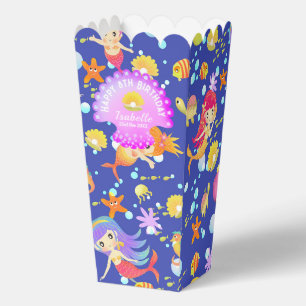 Mermaids Navy Blue Tent Favor Box