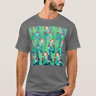 Mermaids Neck Gator Red Hair Beautiful Mermaid T-Shirt