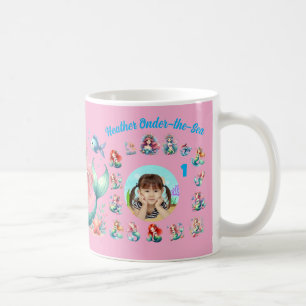 Mermaids Onder-the-Sea 1st Birthday Photo Favour Coffee Mug