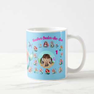 Mermaids Onder-the-Sea 1st Birthday Photo Favour Coffee Mug
