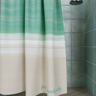 Mermaids Only Turquoise Beach Shower Curtain