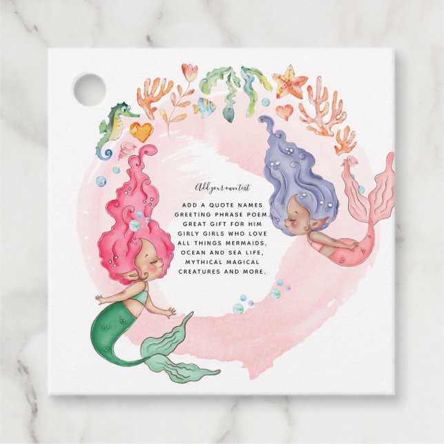 MERMAIDS Personalized Favour Tags (Front)