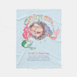 Mermaids PHOTO New Baby Fleece Blanket