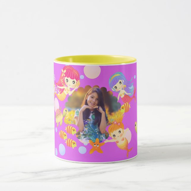 Mermaids Photo Violet Mug (Center)