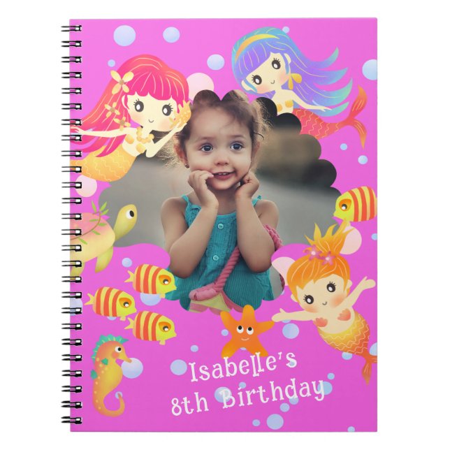 Mermaids Photo Violet Notebook (Front)