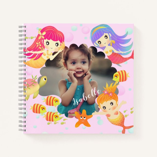Mermaids Pink  Photo Notebook (Front)