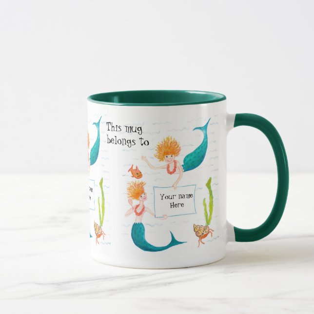 Mermaids Ringer Mug to Personalize (Right)