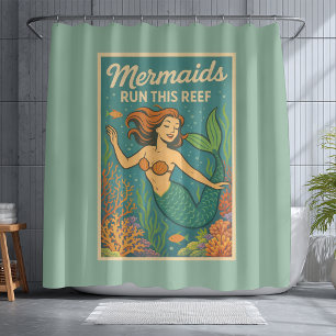 Mermaids Run This Reef   Retro Coral Fish Sea Life