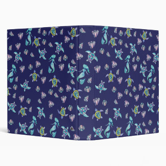 Mermaids Sea Turtles Seashell pattern Binder