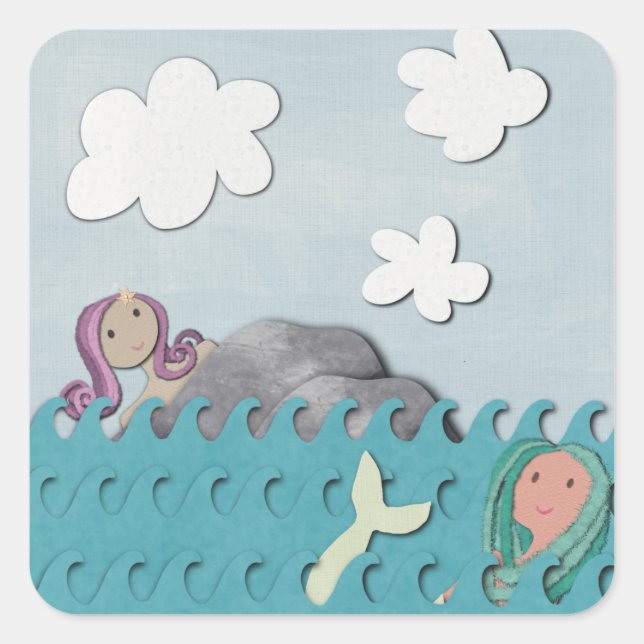 Mermaids Square Sticker (Front)