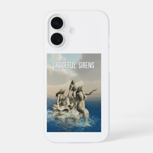 Mermaids statue. Customized iPhone 16 Case (Back)