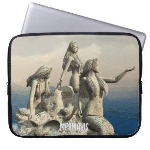 Mermaids statue. Customized Laptop Sleeve