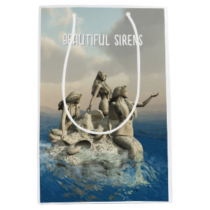 Mermaids statue. Customized Medium Gift Bag